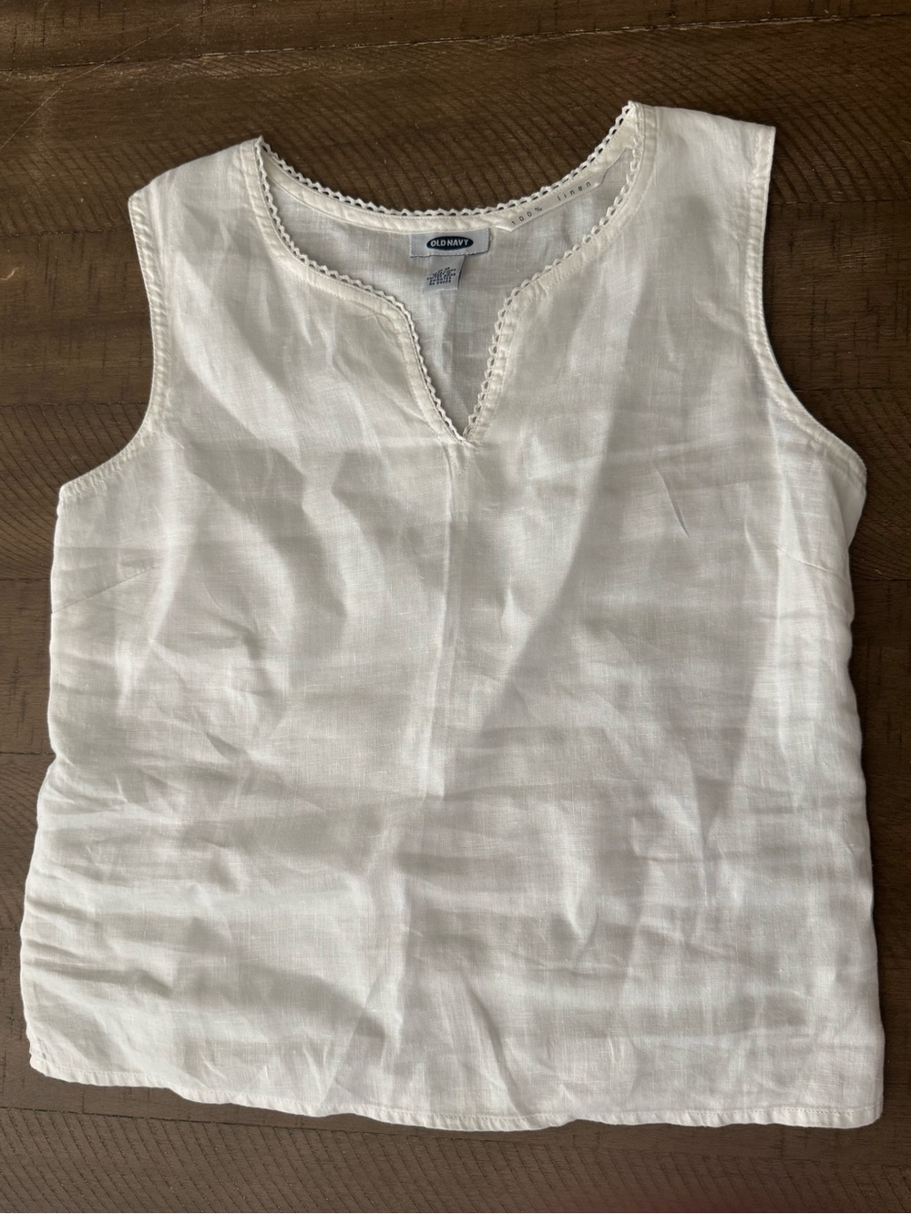 100% Linen Vintage Old Navy Sleeveless Top |XS| Cottagecore